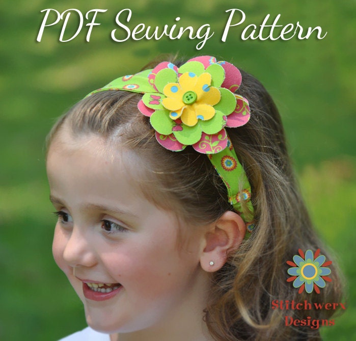 Girl's Headband Sewing Pattern - PDF Sewing Pattern S105- Child to Adult Size Headband Tutorial