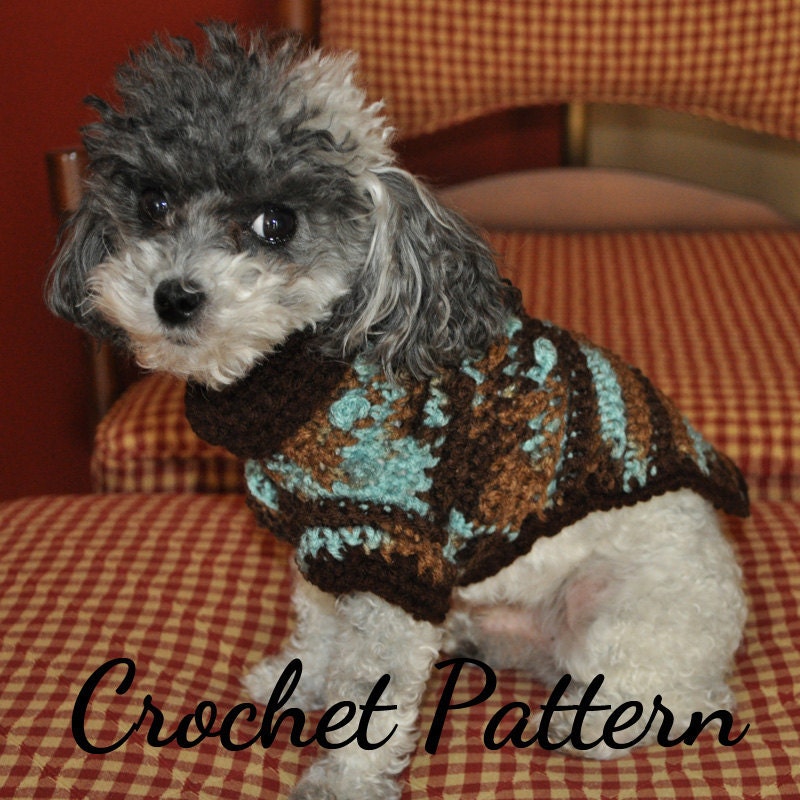 Crochet Pattern - Bentley Tiny Bobbles Sweater for Small Dogs - PDF Dog Sweater Crochet Pattern C104