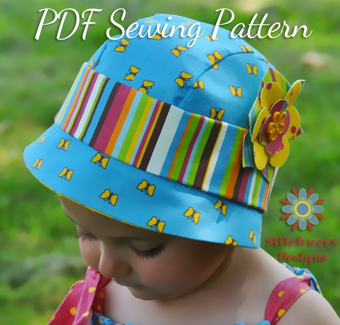 Cloche Hat Sewing Pattern - PDF Sewing Pattern S106COMBO- Baby to Adult Hat Sizes Included