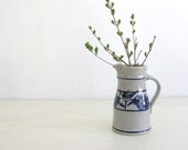 Vintage Pitcher Handcrafted Stoneware 70s Blue Gray Art Pottery SALE