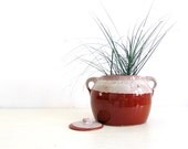 Vintage Bean Pot Crock USA Brown Drip Rustic Brown Crock Pot