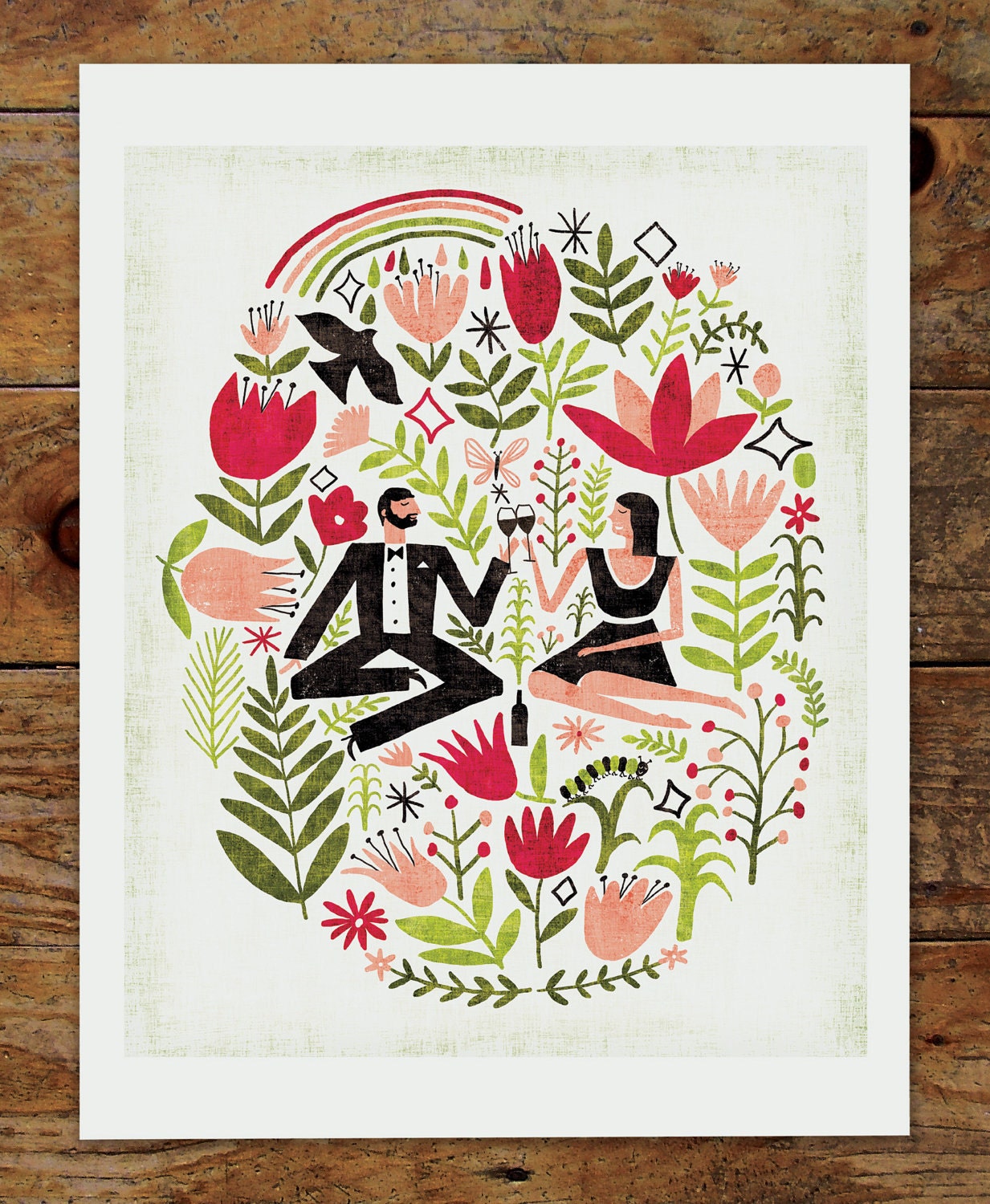 Garden Party Illustration 8x10 Print