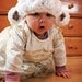 SALE 2T to 4T Spring Lamb Hat Baby Hat Sheep Beanie - Crochet Farm Animal Girl White Brown Fluffy Animal Toddler Hat Photo Prop