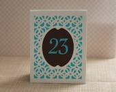 BRIDGE Style B  Wedding Table Numbers, Table Markers, Table Number Luminaries, Wedding Luminaries