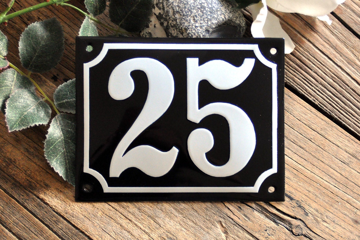 Enamel House Number 4.3" x 5.5"