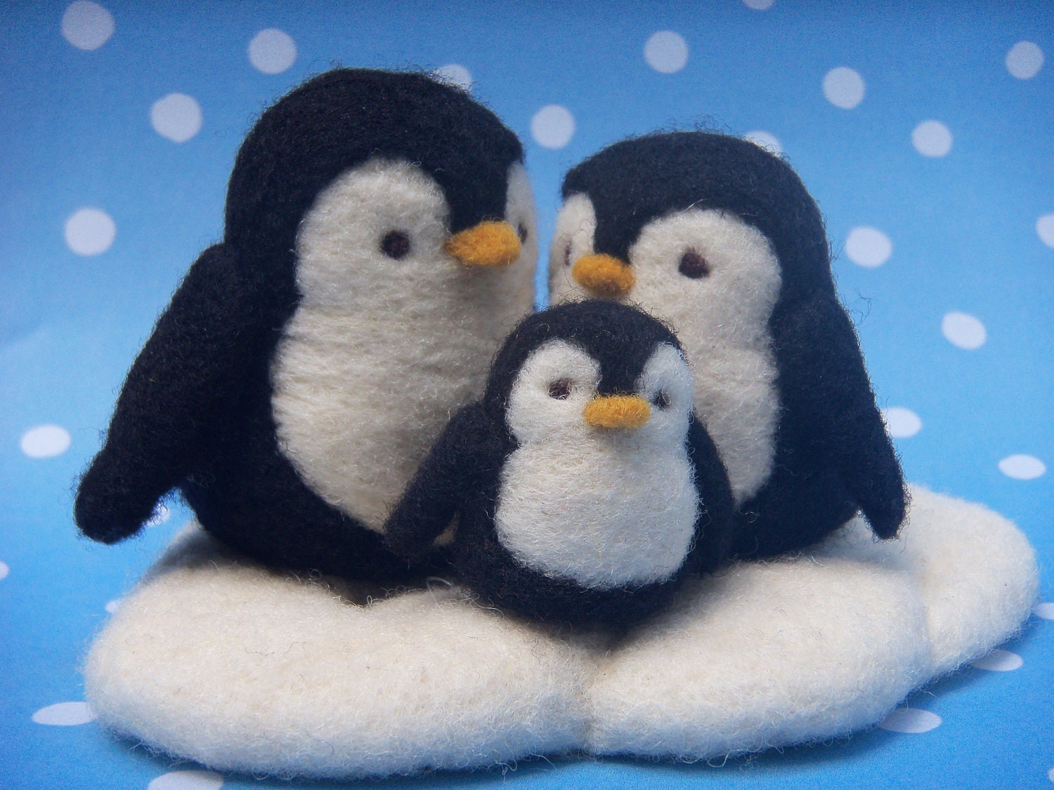 Penguin Family - Needle Felted Penguins