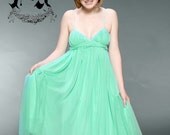 Amelia - Minty green chiffon dress