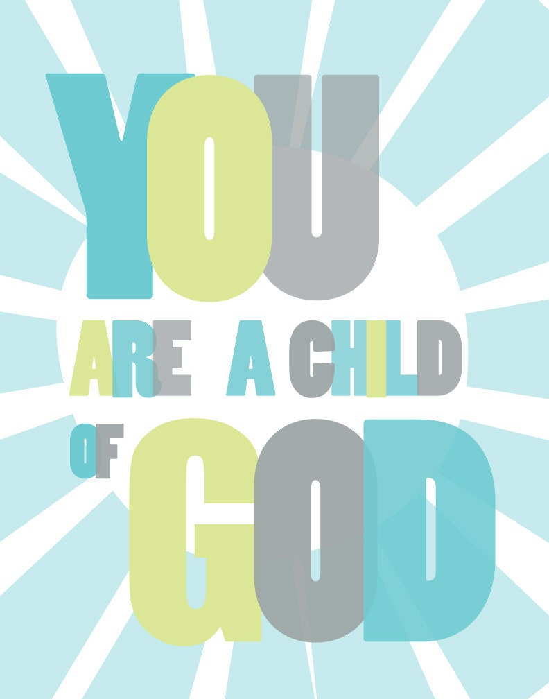 Modern Nursery Art print - Child of God 11X14, Set of 2, Other sizes available