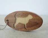 Wood Bloodhound Key Chain Scroll Saw Keychain Walnut Maple