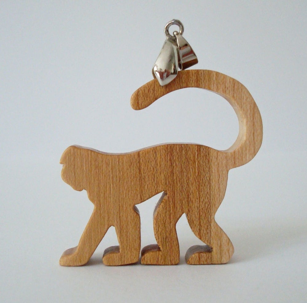Monkey Necklace on Monkey Necklace Africa Hand Cut Scroll Saw Pendant