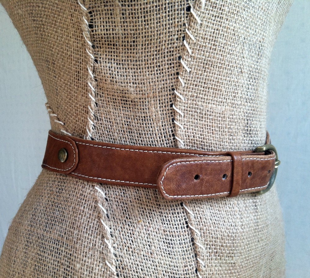 Brown Leather Belt- Handmade Preppy Belt
