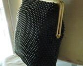 1960s Black Beaded Walborg Purse Like New