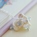 Aquamarine Necklace Child Children Girl Wire Wrapped Gemstone Sterling Silver Jewelry Flower Blossom Keishi Pearl March Birthstone