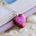 Heart Necklace Child Children Jewelry Valentine's Day Sterling Silver Magenta Purple Freshwater Pearl