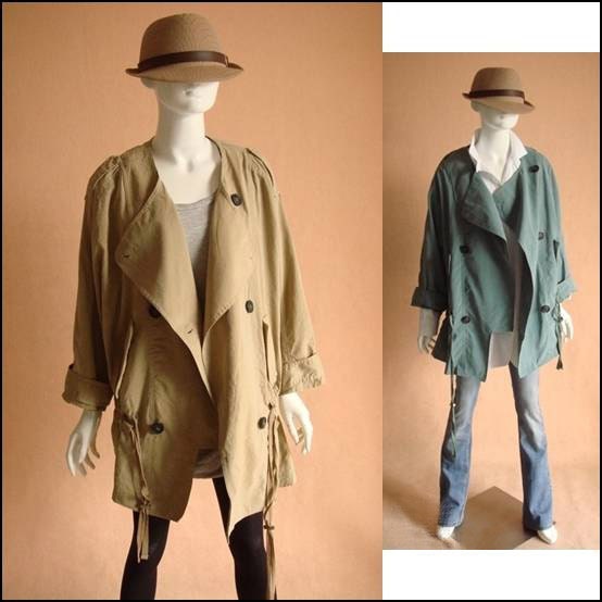 JulyS Oversized coat beige J089