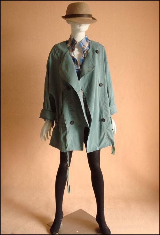 Oversized coat green J089 / Fall coat/Jacket / trench coat