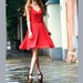 JS131 Cute silk spring dress in red