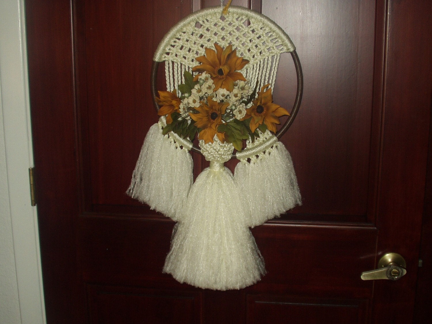 Macrame Pouch on Ring with Floral (2)