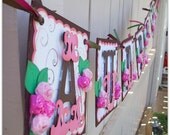 Handmade Banner - Custom made - GO GREEN - Name Banner Happy Birthday Baby Shower