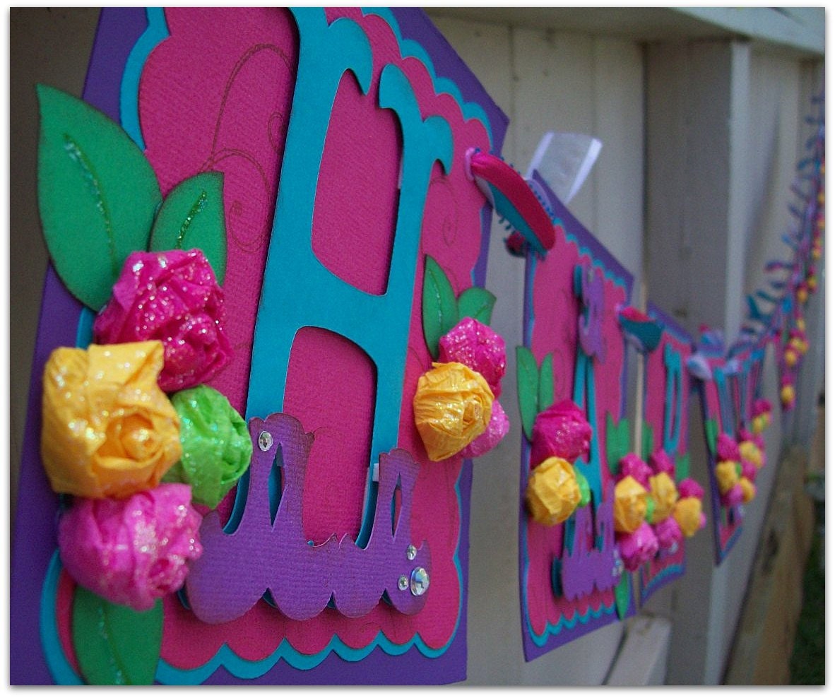 Happy Birthday Banner - Handmade Banner - Custom Made - GO GREEN