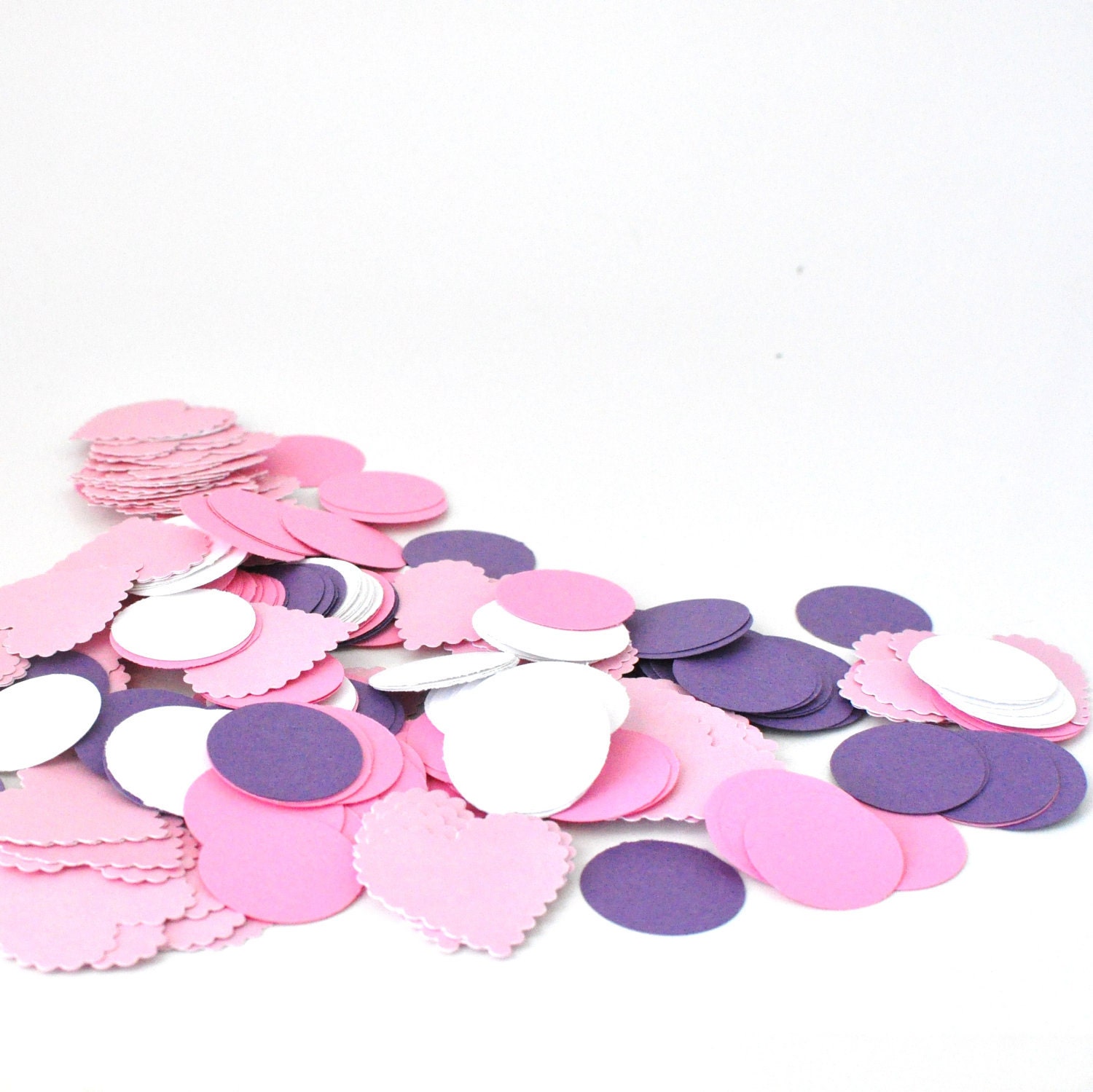 CLEARANCE - Heart Confetti - Valentines Day Decor - Party Decoration - Shimmering Heart - Pink - Purple
