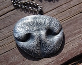 MEDIUM Dog Nose Print - Customized in Pure Silver with a Sterling Silver Chain