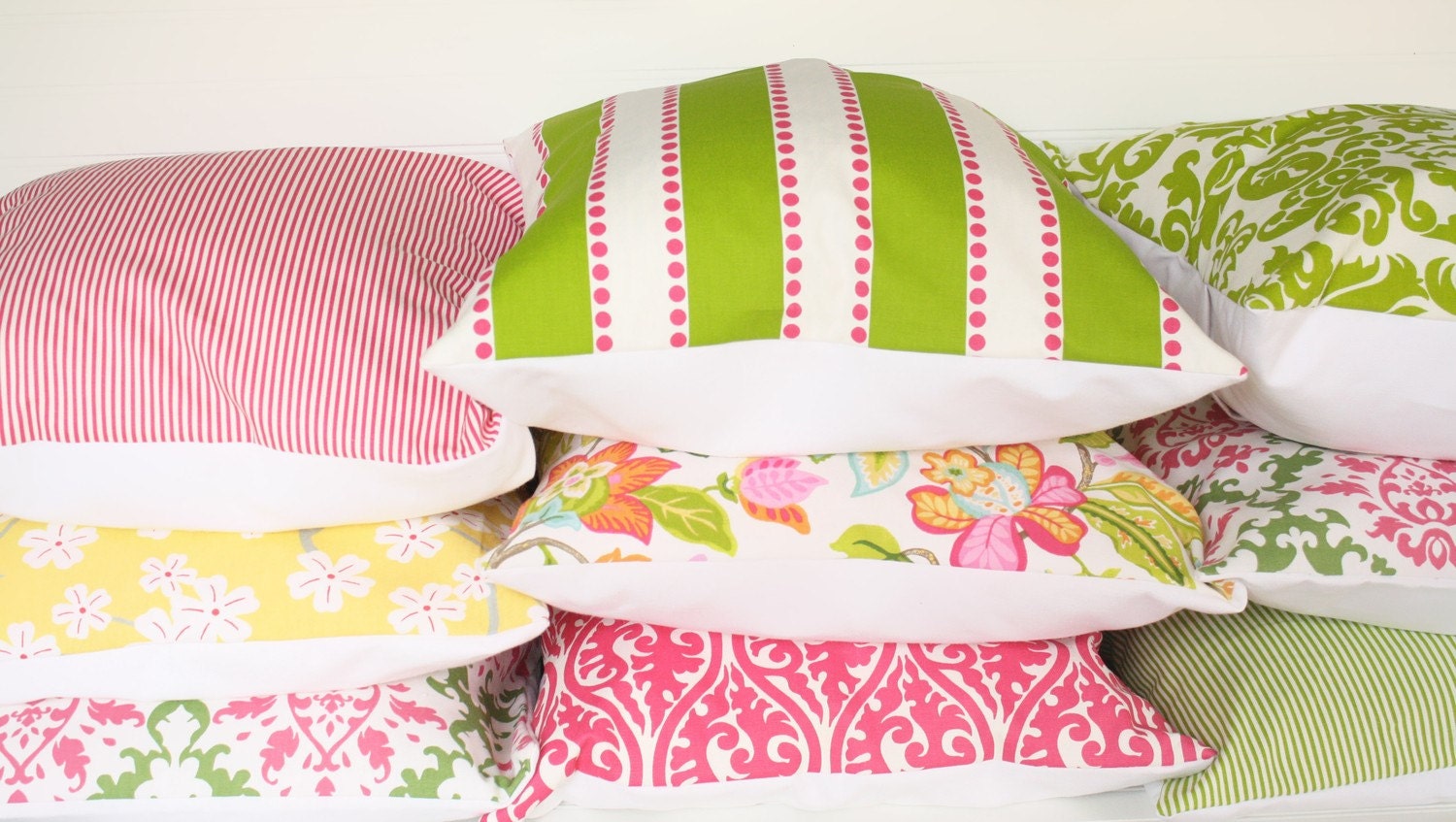 18x18 Pink and White Fancy Pillow Cover