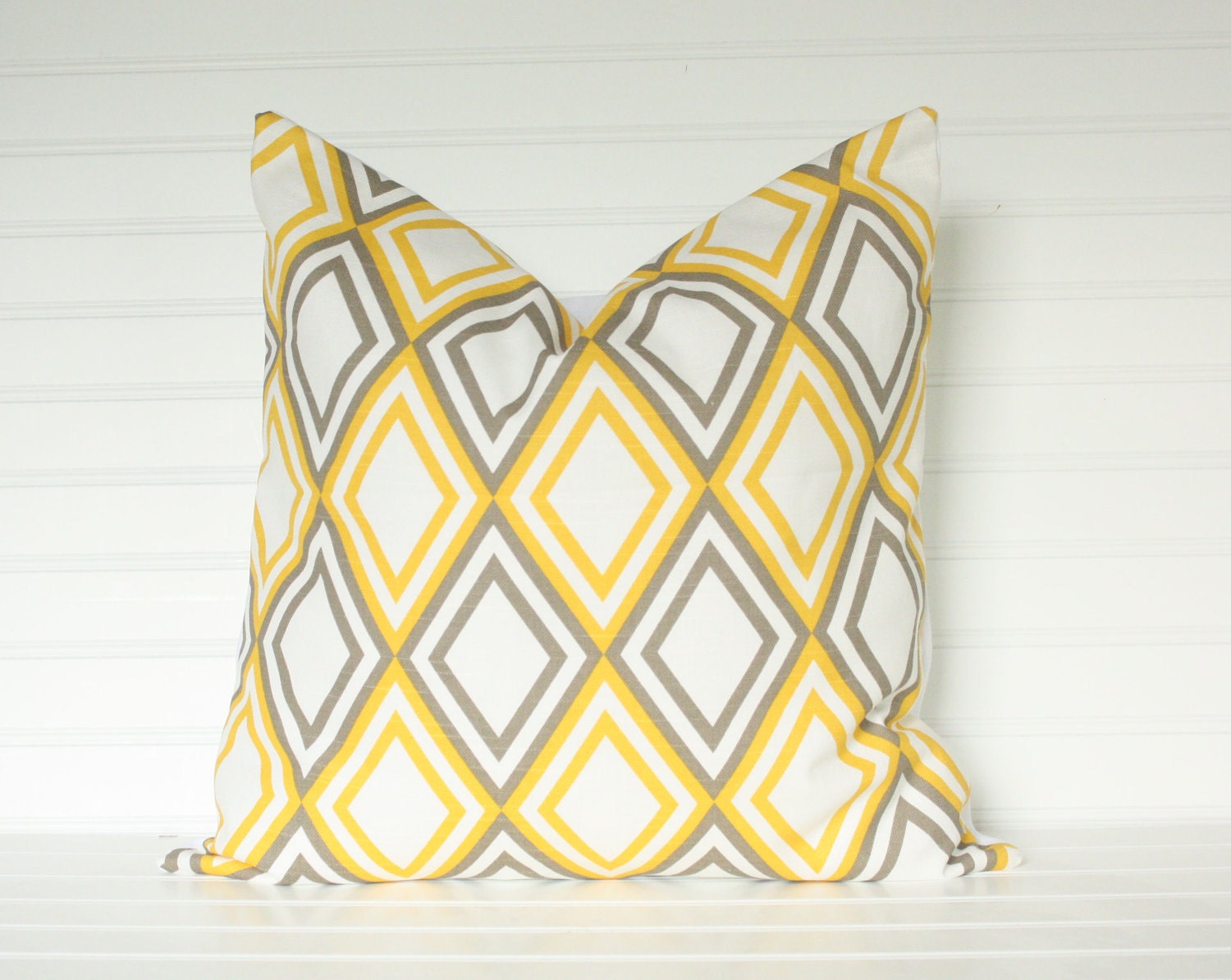 18x18 Yellow Diamond Pillow Cover