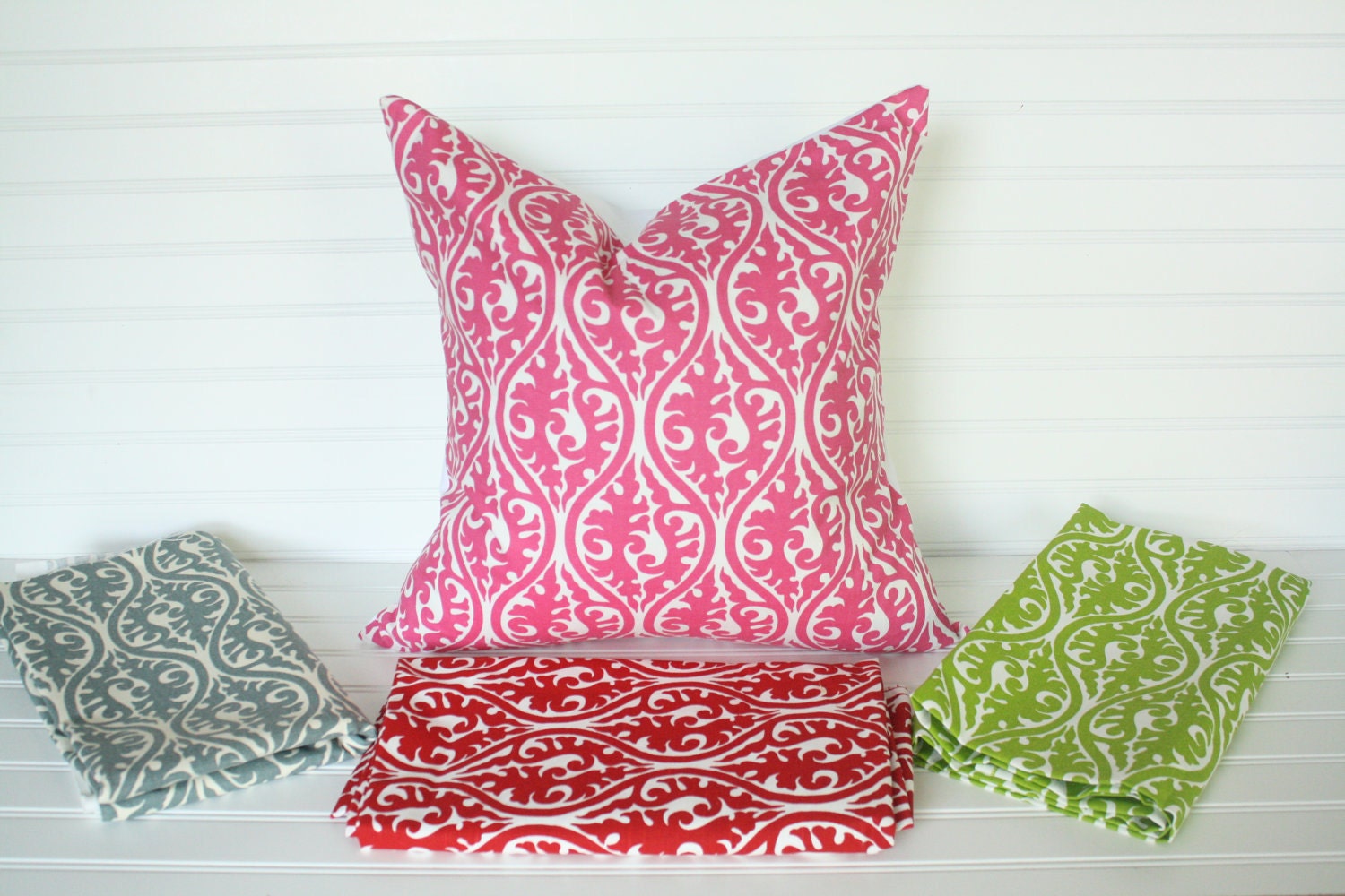 18x18 Pink and White Fancy Pillow Cover
