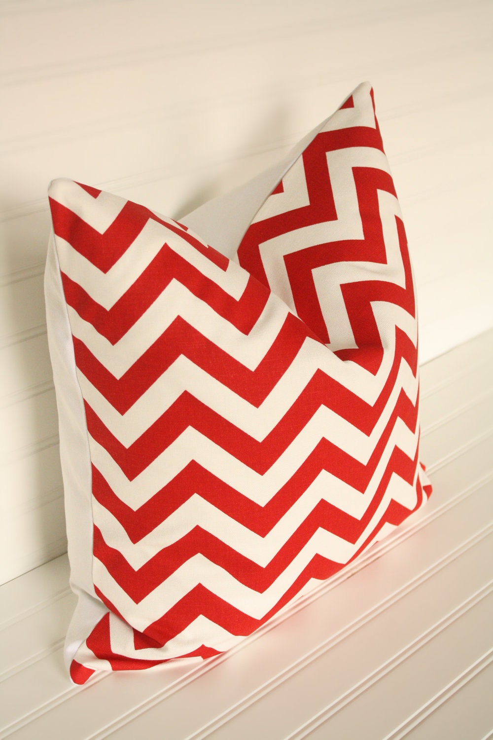 Red Chevron Pillow Cover 18x18