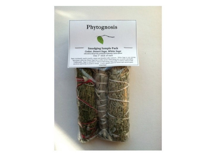 Smudge Stick Sample Pack - Includes White Sage, Desert Sage, and Cedar to cleanse negativity, purify, and enliven your space