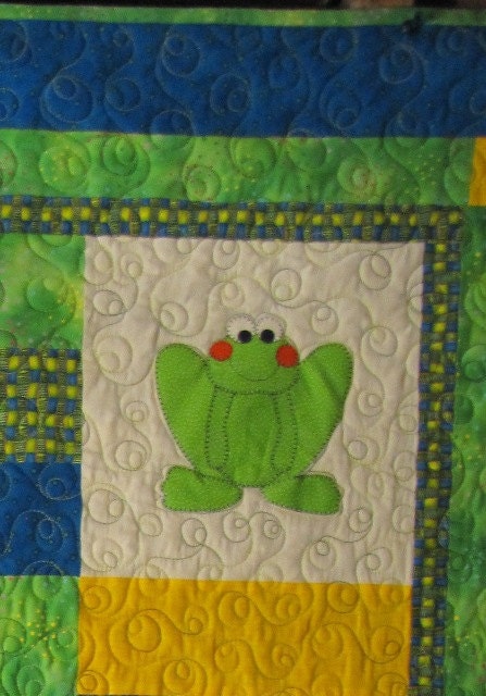 PATTERN - PDF - Baby Quilt - child - throw - quilt - frog - dragonfly - boy - girl