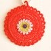 Ama - Crocheted Pendant - Crochet Jewelry - Original Piece (only one made in these colors)