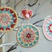 HALF PRICE SALE -Three Crocheted Granny Circle Decorations - Crocheted Decorations