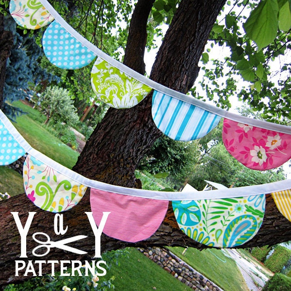 PDF Sewing Pattern Scalloped Bunting, Party Flags, Photo Props by Yards and Yards