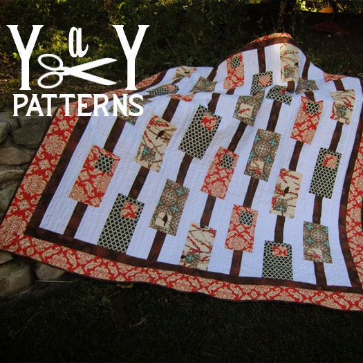 PDF Quilt Pattern MOD Rectangles, Twin Size, Simple and Easy, Modern and Fun,  from Yards and Yards
