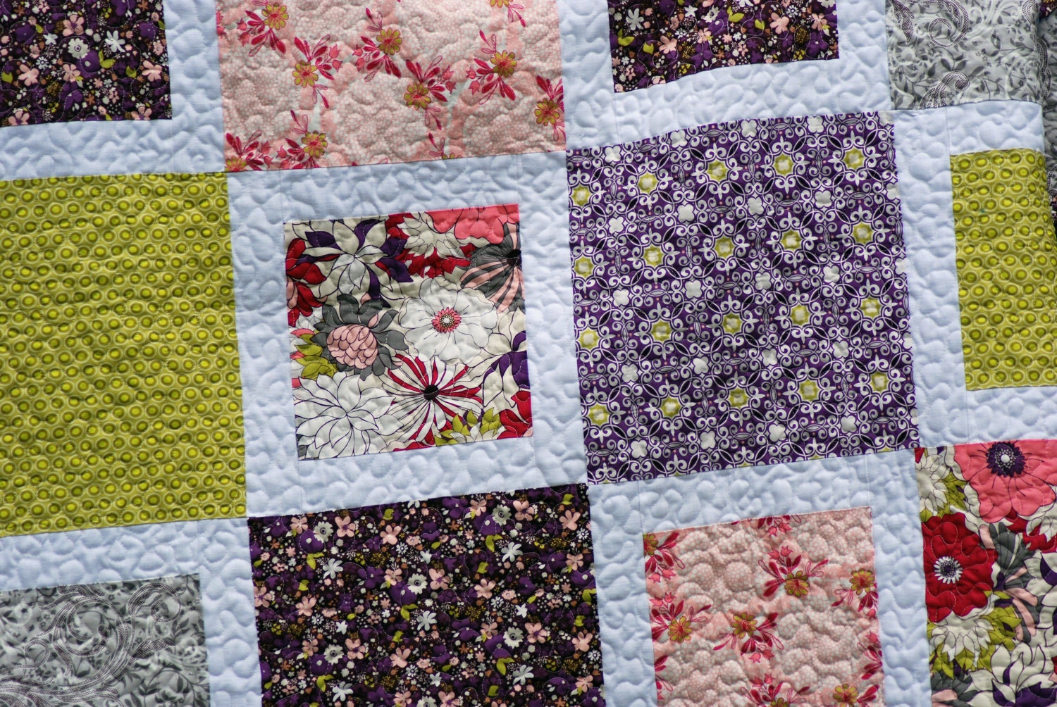 All Squared Up Original Twin Quilt or Coverlet Pattern PDF from Yards and Yards