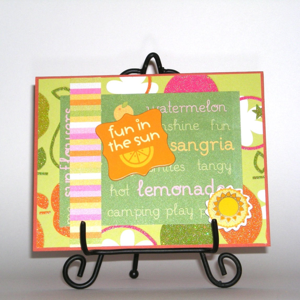 Fun in the Sun - Summer Fun Heat Bright Sun Vacation Handmade card