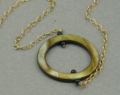 Mossy Ring gold necklace