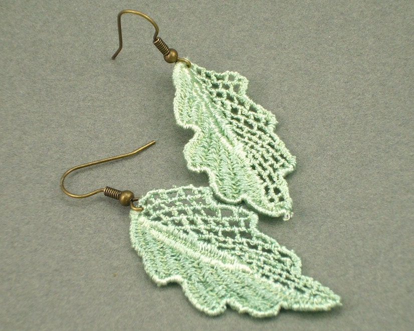 Spring Leaf lace earrings