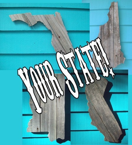 Your favorite state made of old fence wood