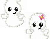Digitizing Dolls Brother Sister Set Ghost Applique Embroidery Designs 4x4 5x7 Halloween INSTANT DOWNLOAD
