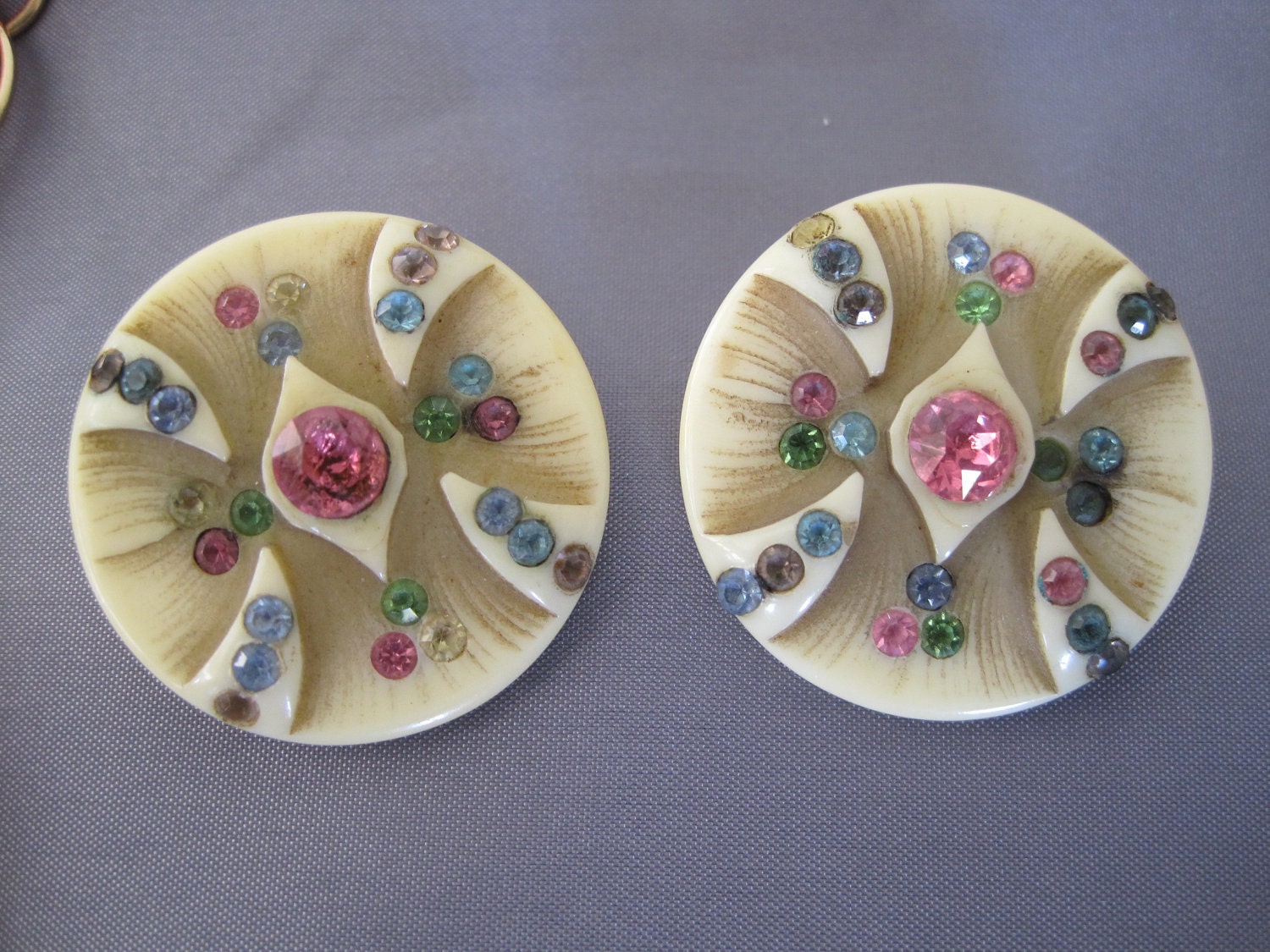 Vintage Bakelite Earrings and Necklace