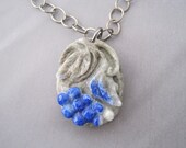 Lapis Grape Cluster Gunmetal Necklace