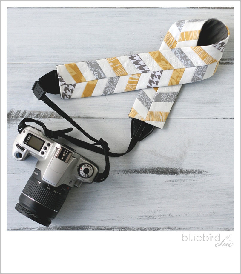 chase away the gray chevron camera strap cover