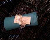 Blue fitted crib sheet