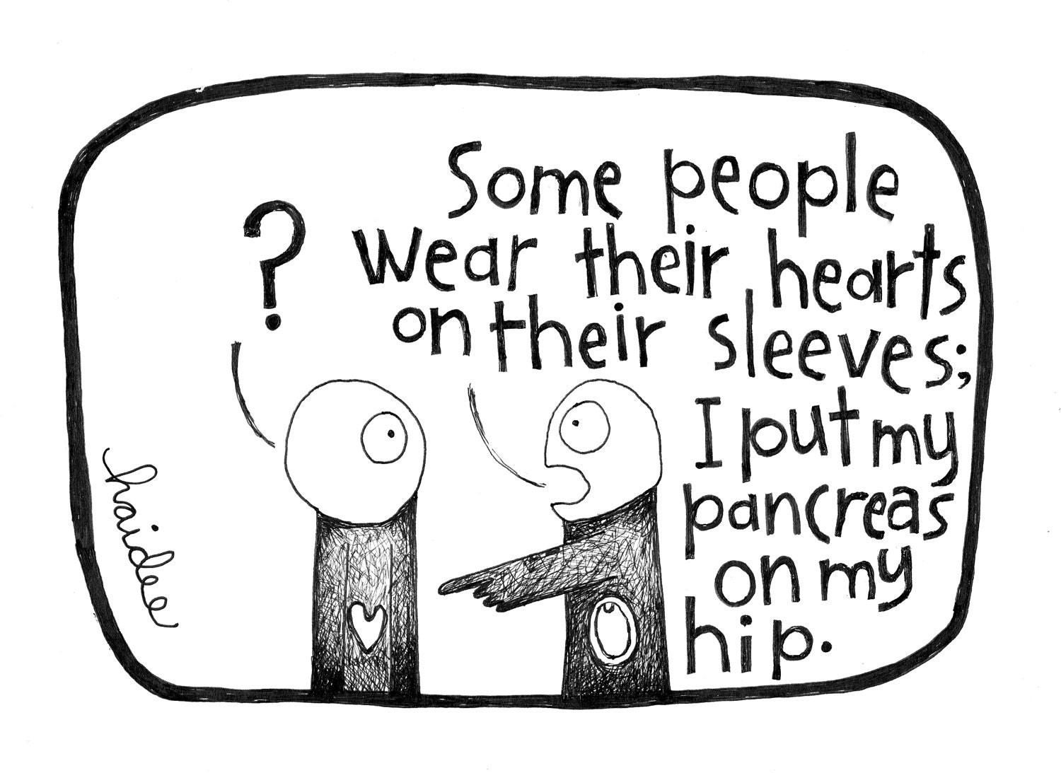 FingerPrick Pod-Wearer 1 - Pen & Ink Illustration