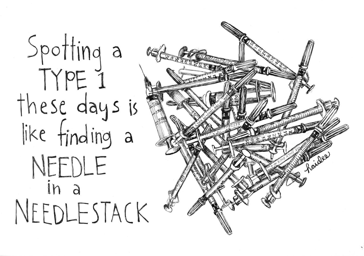 Needle in a Needlestack - Pen & Ink Illustration