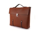 Unique Leather Brief Case / Messenger Bag / Backpack collaboration with junev -  Brown