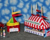 O Scale Carnival Concession Tent Set- Potatoes Steaks and Smoothies